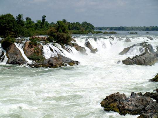 A waterfall in Si Phan Don, Four Thousand Islands, Laos