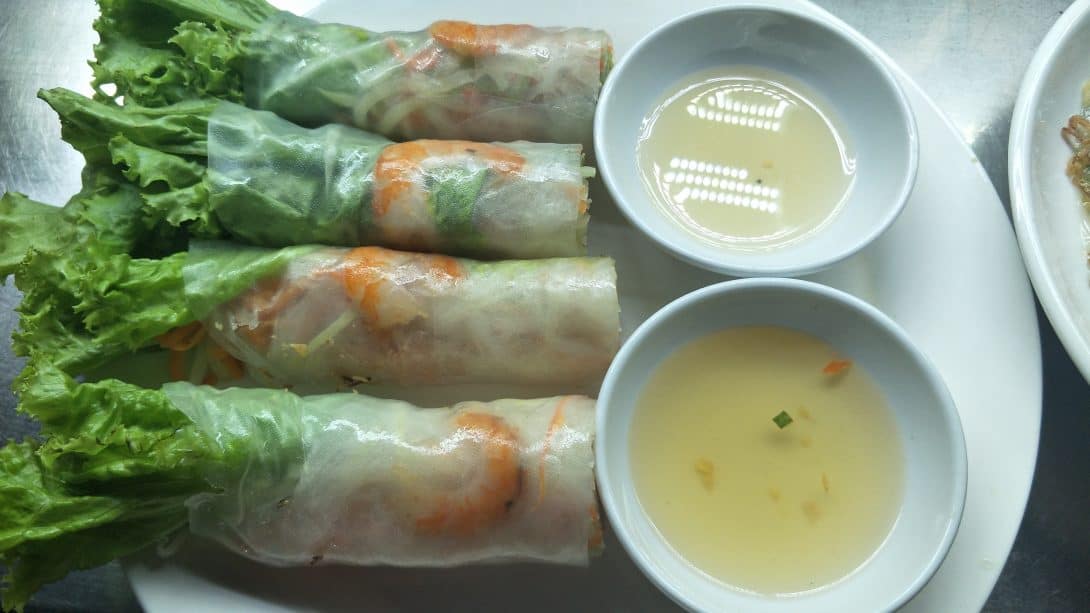 Pho or Gỏi cuốn Vietnam fresh spring rolls