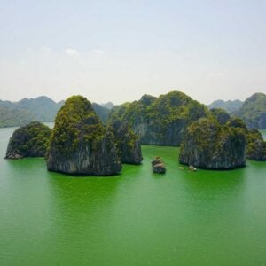 Castes Rising Out Of Green Water