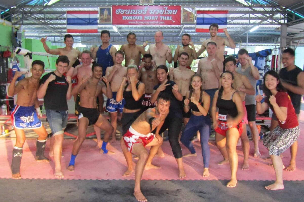 Training at Honour Muay Thai, Krabi, Thailand