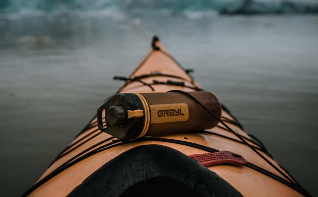 Geopress on a kayak